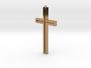 Modern Cross in Polished Brass