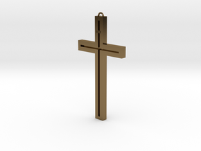 Modern Cross in Polished Bronze