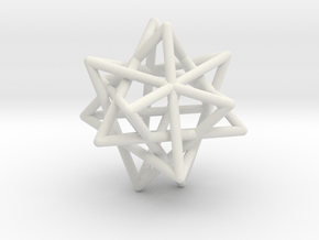 Tetrahedron 4 Compound, round struts in White Natural Versatile Plastic