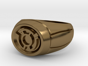 Yellow Lantern Ring in Polished Bronze