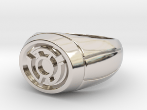 Yellow Lantern Ring in Rhodium Plated Brass