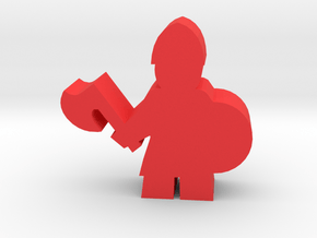 Game Piece, Viking Warrior, With Axe in Red Processed Versatile Plastic