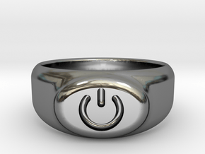 Power Ring(2) in Fine Detail Polished Silver