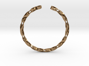 Twisted Pierced Bangle No.1 in Natural Brass
