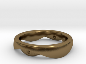 Swing Ring half barrel shaped Diameter 17 mm in Polished Bronze