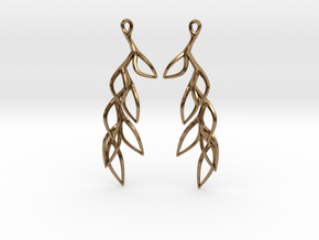 Leaf Drop Earring in Natural Brass