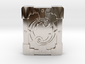 Fortified Shield in Rhodium Plated Brass