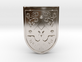 Toon Hero's Shield in Rhodium Plated Brass