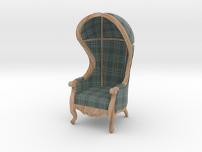 1:24 Half Scale Highland Plaid Carrosse Chair in Full Color Sandstone