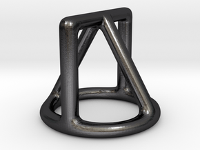 Shape Sorter Circle, Triangle Square Pendant in Polished and Bronzed Black Steel