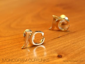 Monogram Cufflinks JC in 18k Gold Plated Brass