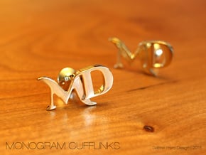 Monogram Cufflinks MD in 18k Gold Plated Brass