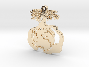Earth Tree Conservation Necklace Pendant in 14K Yellow Gold