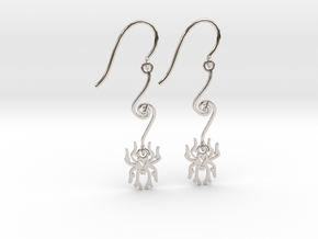 Spider Earrings in Rhodium Plated Brass