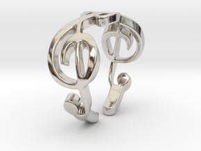 Treble Clef Ring (Size 5)  in Rhodium Plated Brass