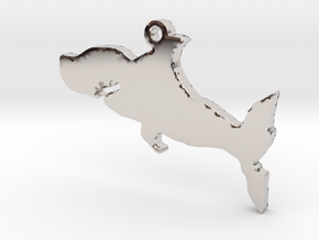 Shark Necklace Pendant in Platinum