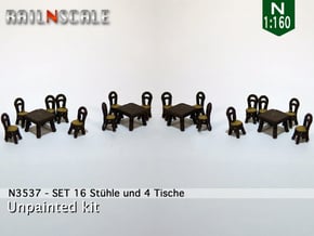 SET Thonet Nr.14 mit 16 Stühle und 4 Tische (N) in Gray Fine Detail Plastic