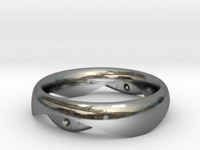 Swing Ring elliptical 17mm inner diameter in Fine Detail Polished Silver