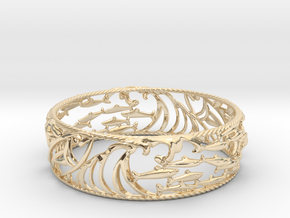 Sardine Wave Bracelet in 14k Gold Plated Brass