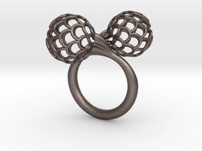 Bloom Ring (Size 7.25) in Polished Bronzed Silver Steel