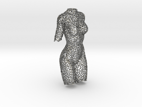 Female Nude Sculpture - Voronoi Mesh in Natural Silver
