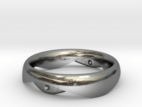 Swing Ring elliptical 18mm inner diameter in Fine Detail Polished Silver