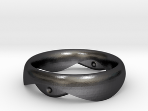 Swing Ring elliptical 16mm inner diameter in Polished and Bronzed Black Steel