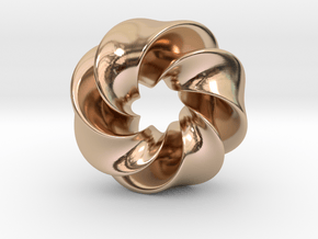 0166 8-Torus [2-2-2-1] pink (5cm) in 14k Rose Gold Plated Brass