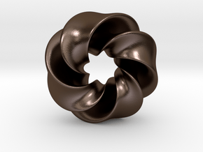 0166 8-Torus [2-2-2-1] pink (5cm) in Polished Bronze Steel
