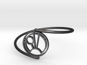 Sam - Bracelet Thin Spiral in Polished and Bronzed Black Steel