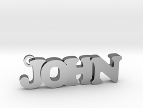 JOHN (Keychain - Pendant) in Fine Detail Polished Silver