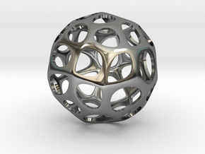 Voronoi Sphere in Fine Detail Polished Silver