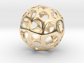 Voronoi Sphere in 14k Gold Plated Brass