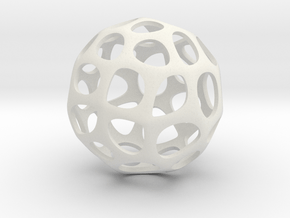 Voronoi Sphere in White Natural Versatile Plastic