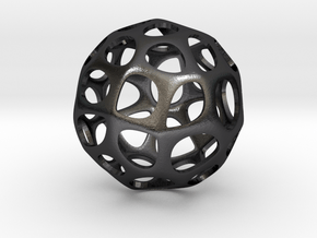 Voronoi Sphere in Polished and Bronzed Black Steel