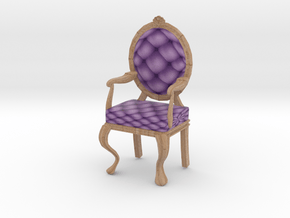 1:12 One Inch Scale LavPale Oak Louis XVI Chair in Full Color Sandstone