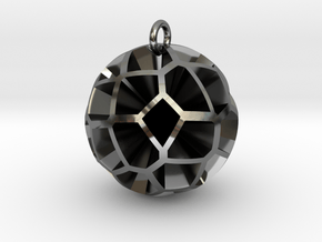 Voronoi Sphere 3 in Fine Detail Polished Silver