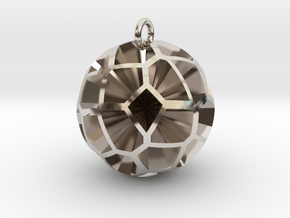 Voronoi Sphere 3 in Rhodium Plated Brass
