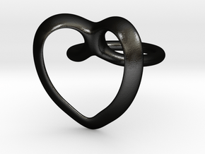 Heart Ring in Matte Black Steel