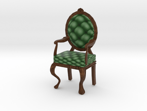 1:24 Half Inch Scale PineDark Oak Louis XVI Chair in Full Color Sandstone