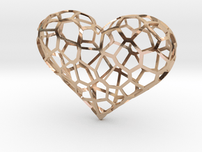Voronoi Heart in 14k Rose Gold Plated Brass