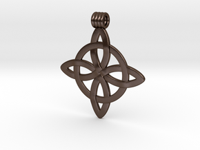Celticknot Pendant5 in Polished Bronze Steel