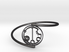 Gabrielle - Bracelet Thin Spiral in Polished and Bronzed Black Steel