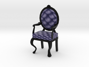 1:24 Half Inch Scale NavyBlack Louis XVI Chair in Full Color Sandstone