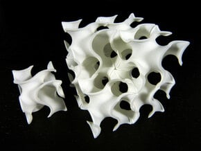 Eight gyroid chunks in White Natural Versatile Plastic