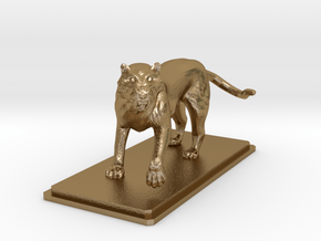 Tiger figure in Polished Gold Steel