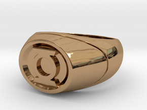 Green Lantern Ring - WotGL (Size 8 - 18.1 mm) in Polished Brass