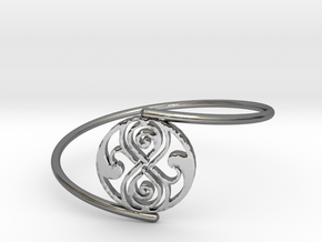 Seal of Rassilon - Bracelet Thin Spiral in Fine Detail Polished Silver