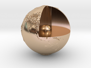 Earth with relief in 14k Rose Gold Plated Brass