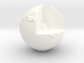 Earth with relief in White Processed Versatile Plastic